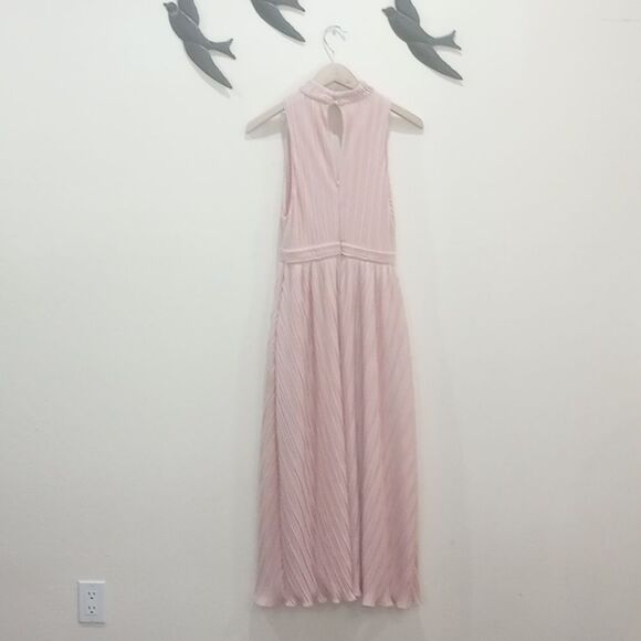 NBD X Revolve Plunging V-Neck Sleeveless Pleated Midi Dress - Blush Pink ~ XS - Picture 10 of 14